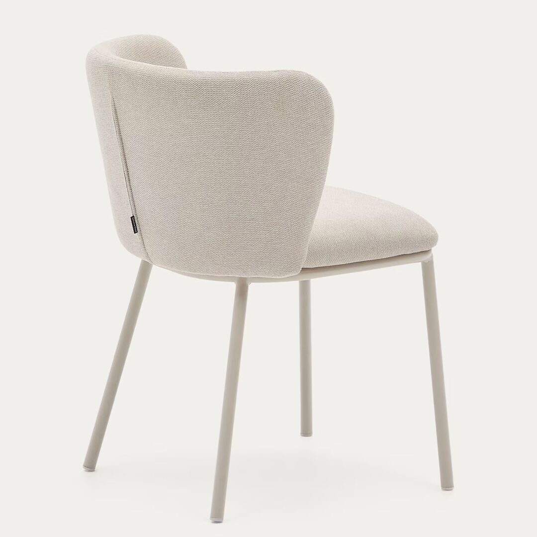Kave_Home_Stuhl_Ciselia_aus_Chenille_Beige_Stahl_Beige