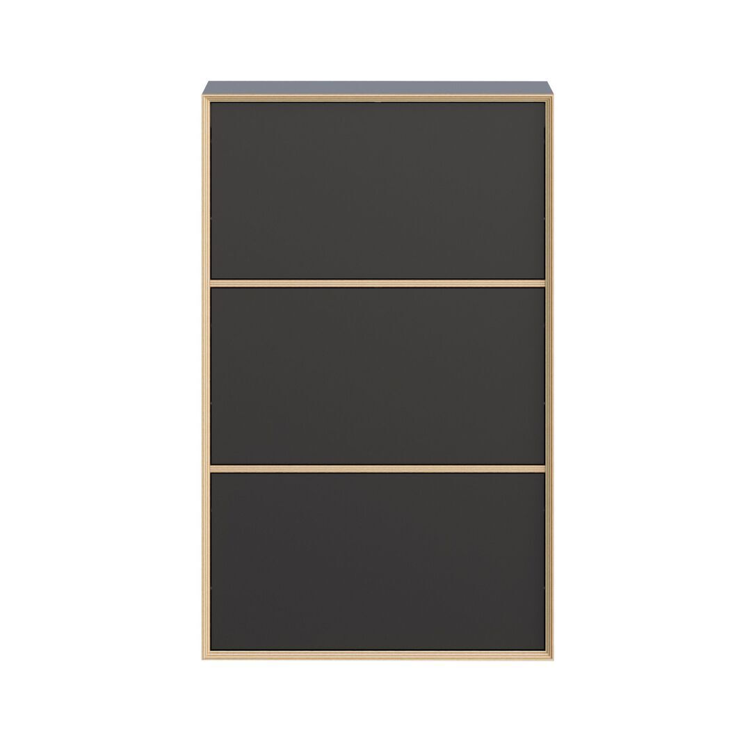 Müller Small Living Schuhschrank Vertiko Shoes von Müller Small Living Schwarz matt, 3 Schubkästen