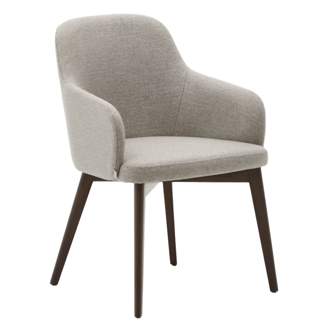 Kave Home Nelida Stuhl aus Chenille von Kave Home Braun / Nussbaum Finish