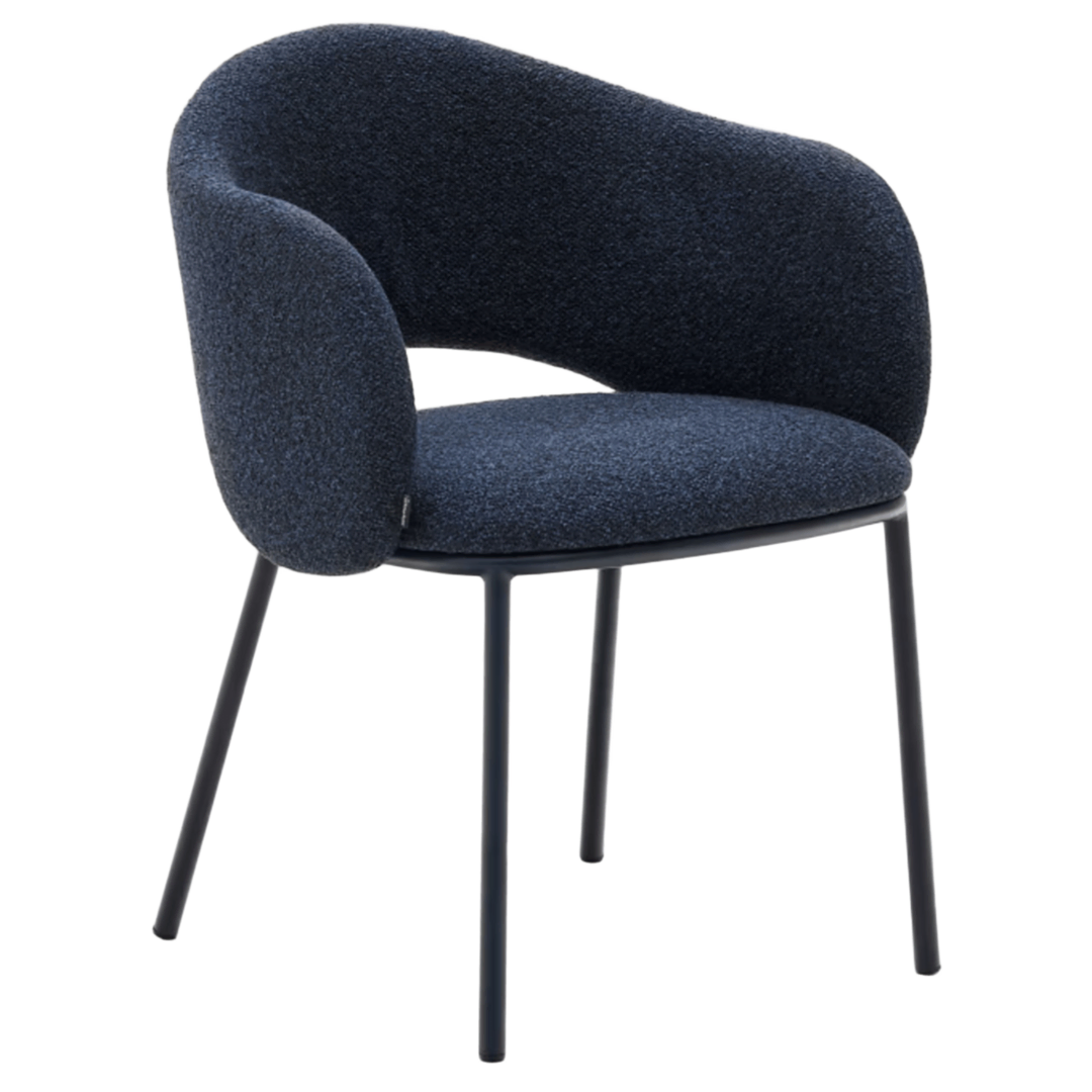 Kave Home Stuhl Maina von Kave Home Dunkelblau, 30 % Sperrholz / 15 % Stoff