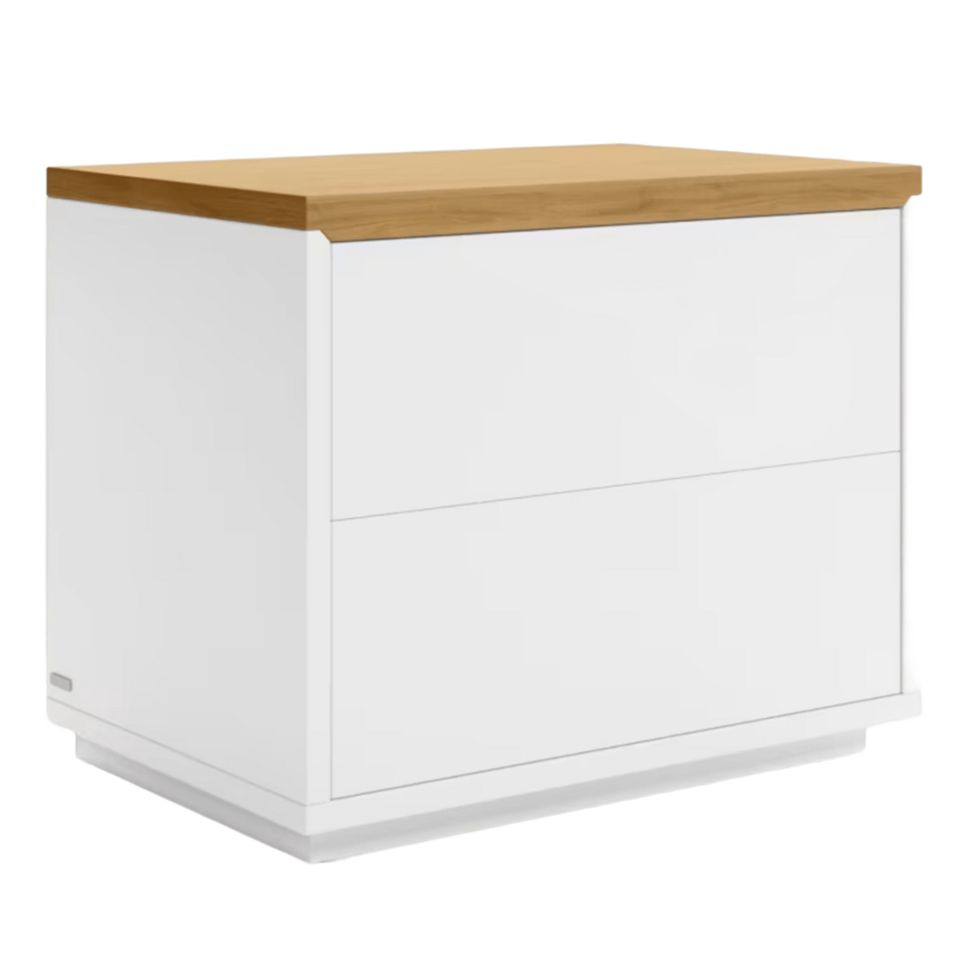 Kave Home Nachttisch Abilen von Kave Home Eiche natur / MDF weiss