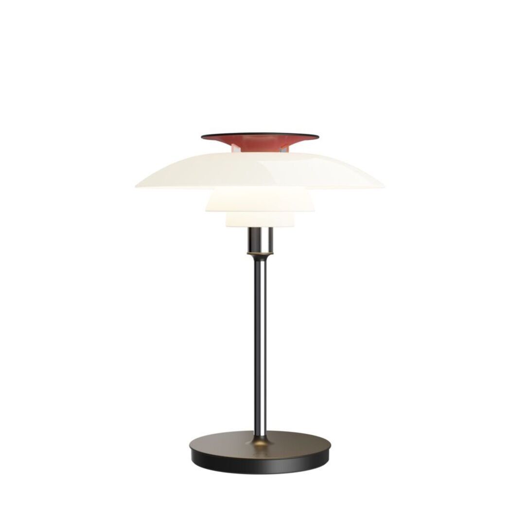Louis Poulsen Tragbare Lampe PH 80  von Louis Poulsen Acryl Opal Weiss / Hochglanzverchromt