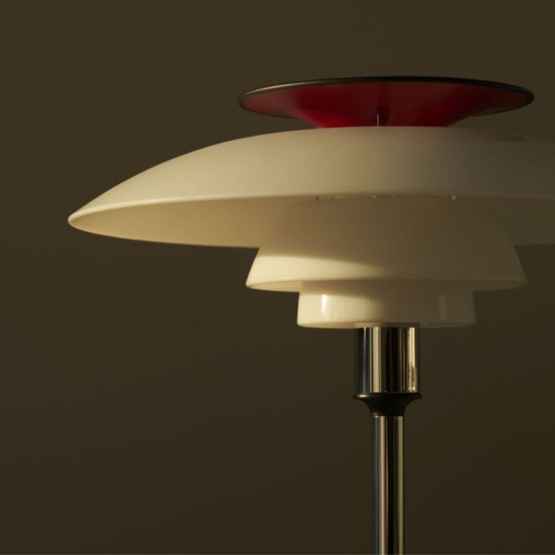 Louis Poulsen Tragbare Lampe PH 80  von Louis Poulsen Acryl Opal Weiss / Hochglanzverchromt-1