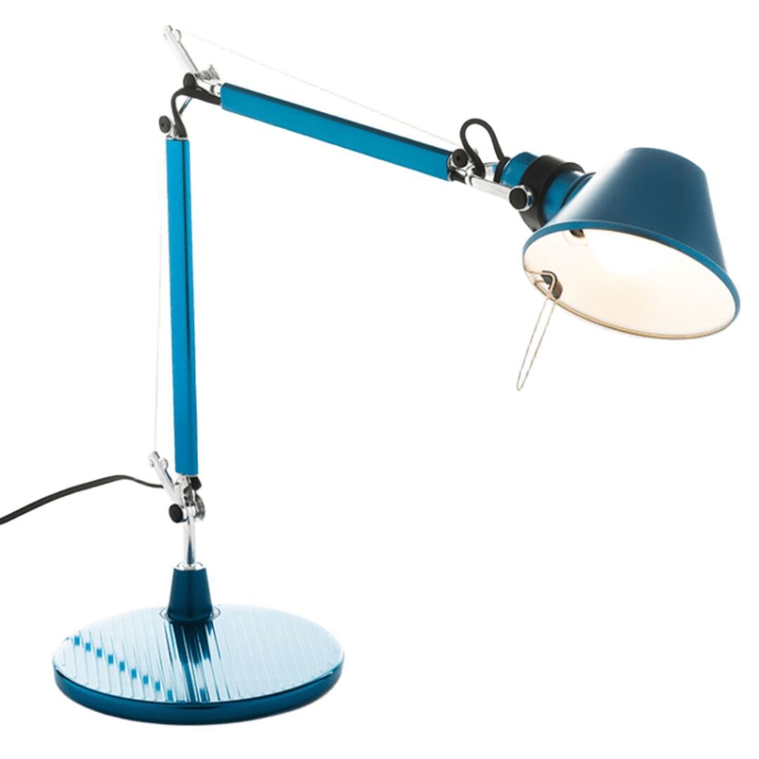 Artemide Tolomeo Micro LED mit Fuss von Artemide Hellblau
