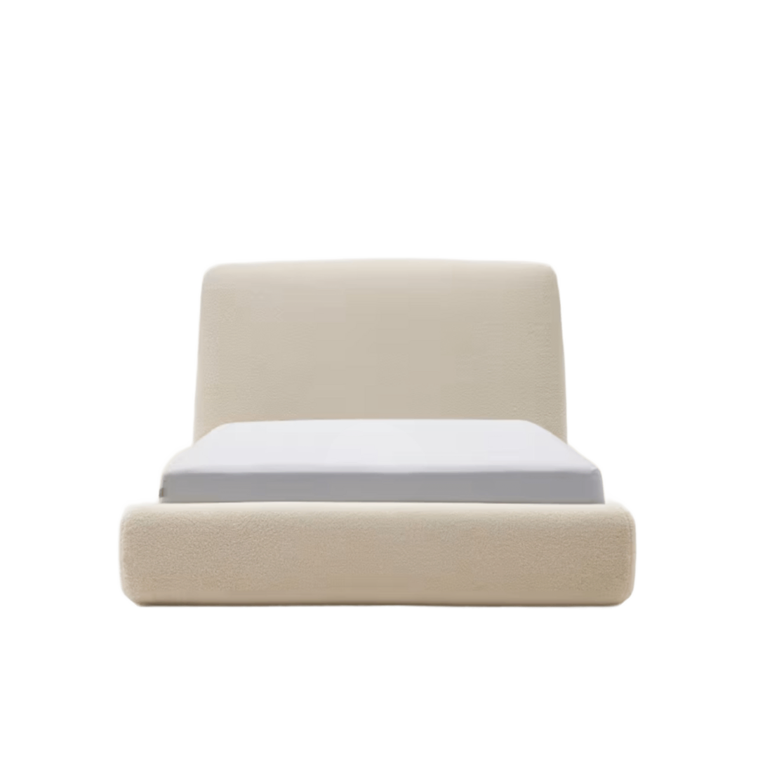 Kave Home Polsterbett Martina von Kave Home B: 90 cm / L: 200 cm, Off-White - Bouclé