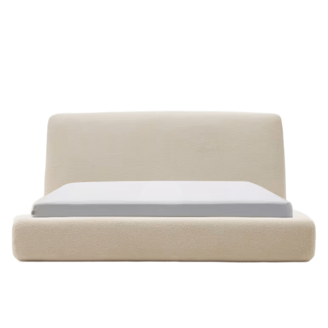 Kave Home Polsterbett Martina von Kave Home B: 180 cm / L: 200 cm, Off-White - Bouclé