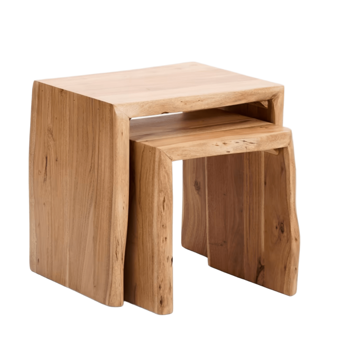 Kave Home 2er-Set Beistelltische Lomiri von Kave Home Akazienholz natur