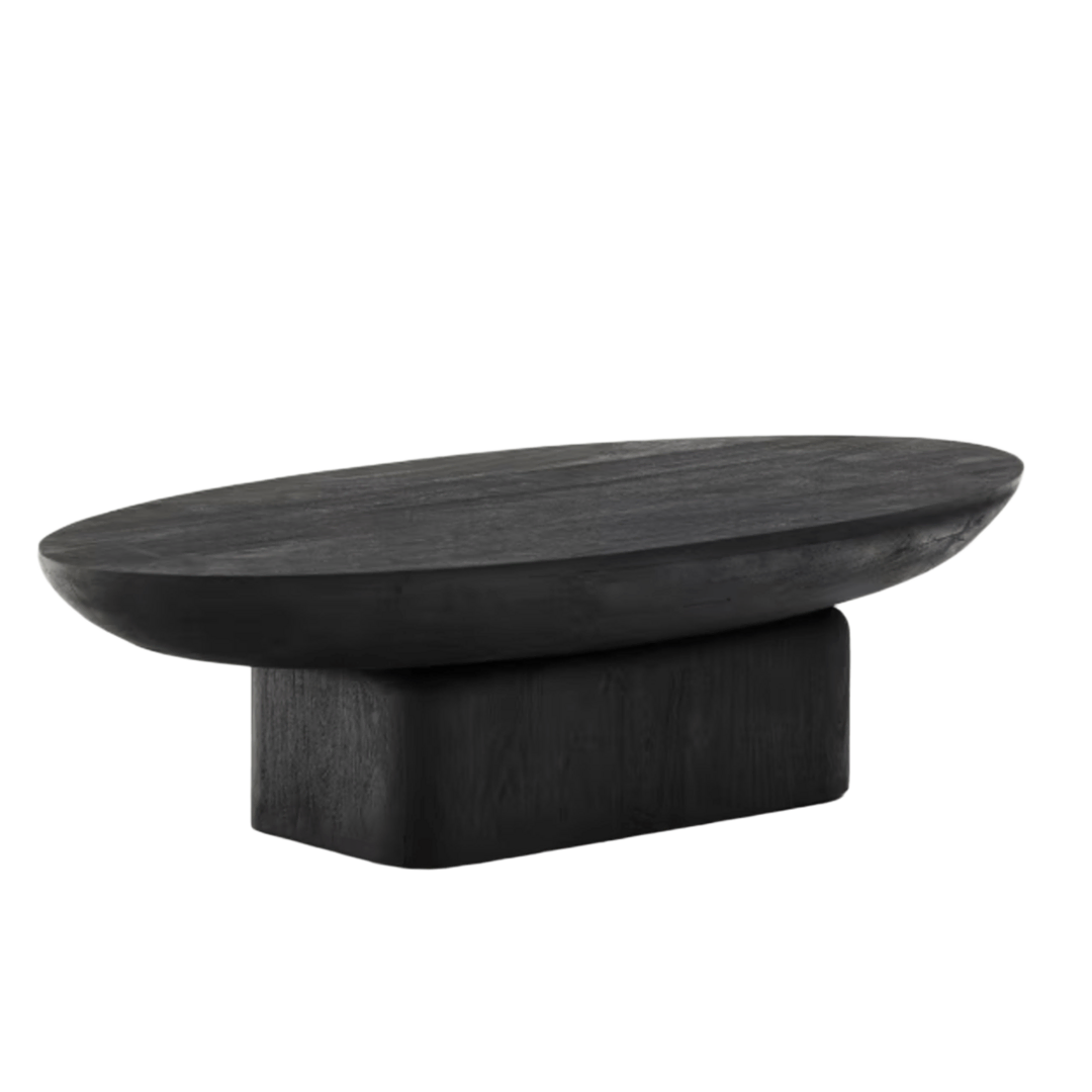 Kave Home Couchtisch Ovak von Kave Home Akazienholz natur / Geflecht schwarz