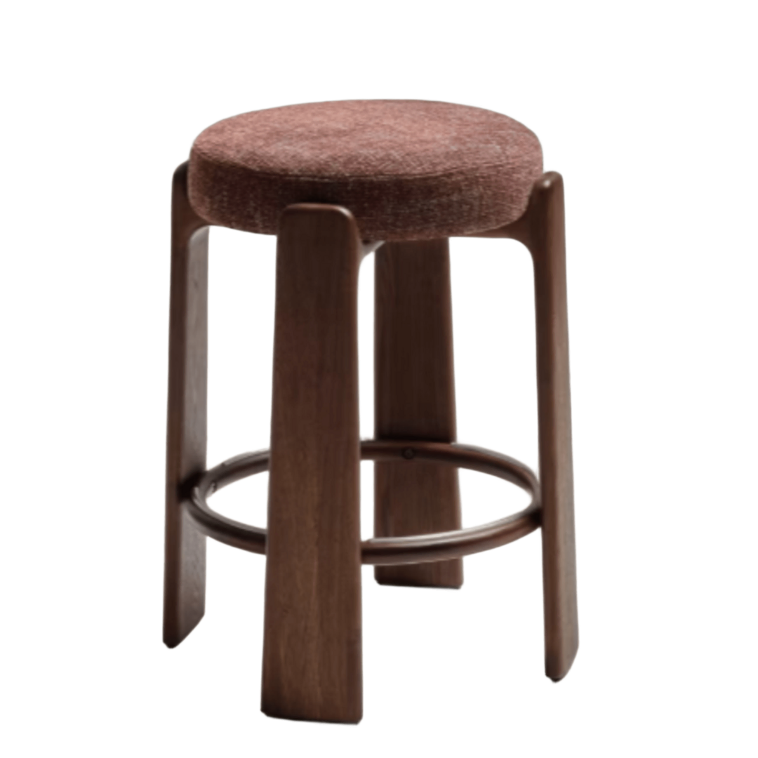 Kave Home Hocker Granite von Kave Home H und Sitzhöhe: 65 cm / B und T: 49.5 cm, Braun / Dunkelbraun