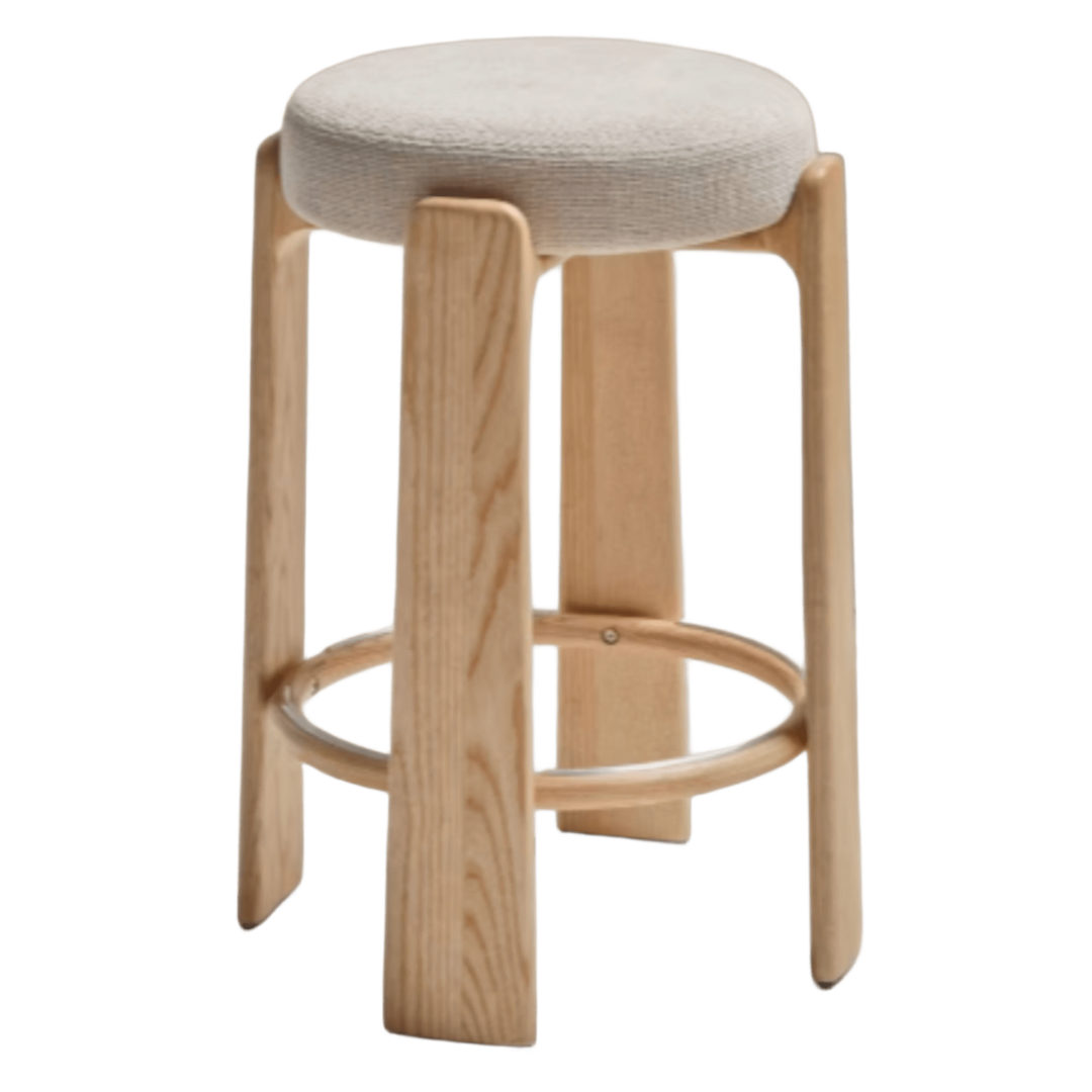 Kave Home Hocker Granite von Kave Home H und Sitzhöhe: 75 cm / B und T: 51 cm, Beige / Hell braun