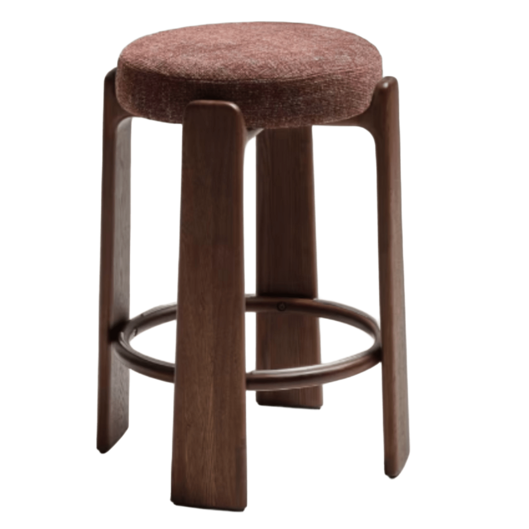 Kave Home Hocker Granite von Kave Home H und Sitzhöhe: 75 cm / B und T: 51 cm, Braun / Dunkelbraun