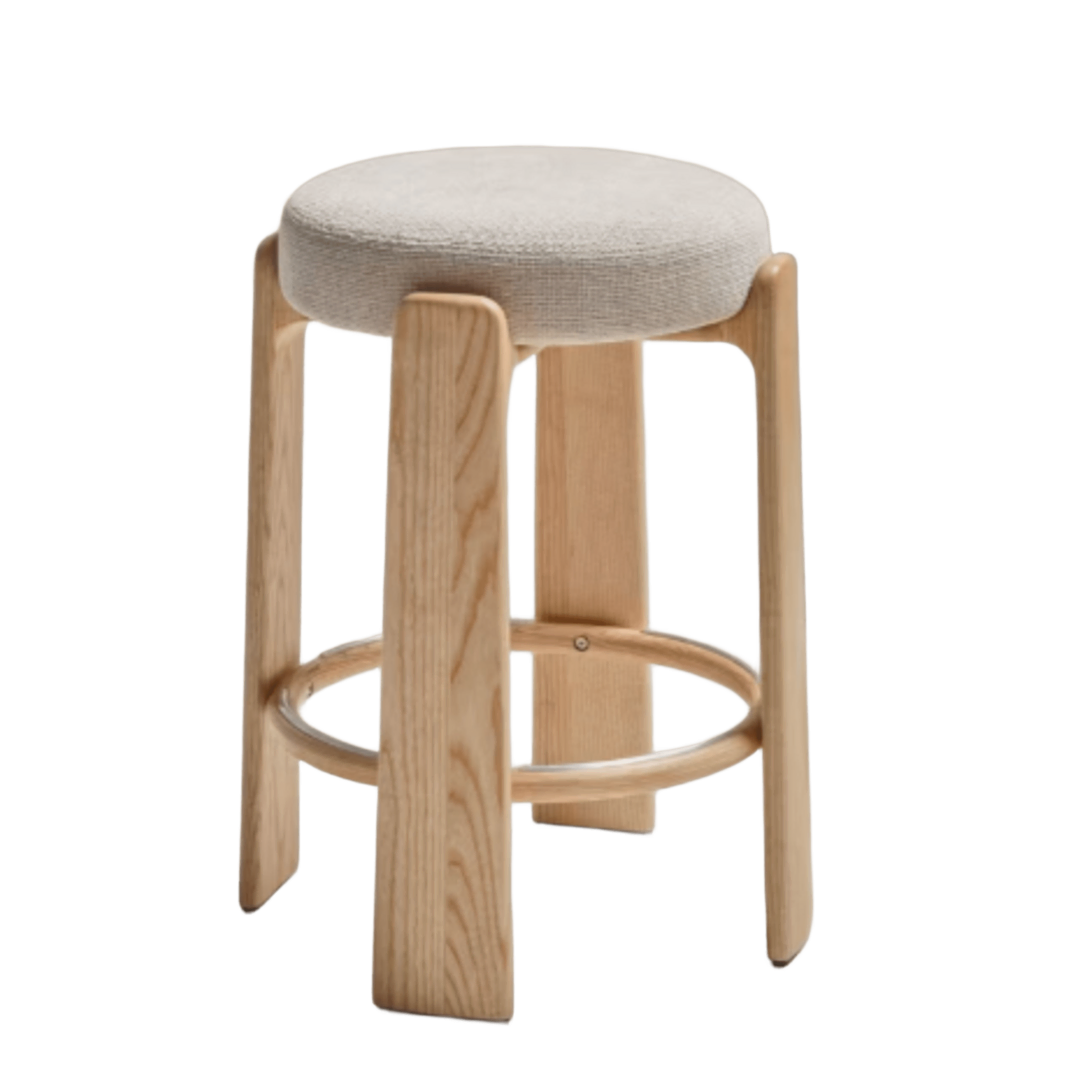 Kave Home Hocker Granite von Kave Home H und Sitzhöhe: 65 cm / B und T: 49.5 cm, Beige / Hell braun