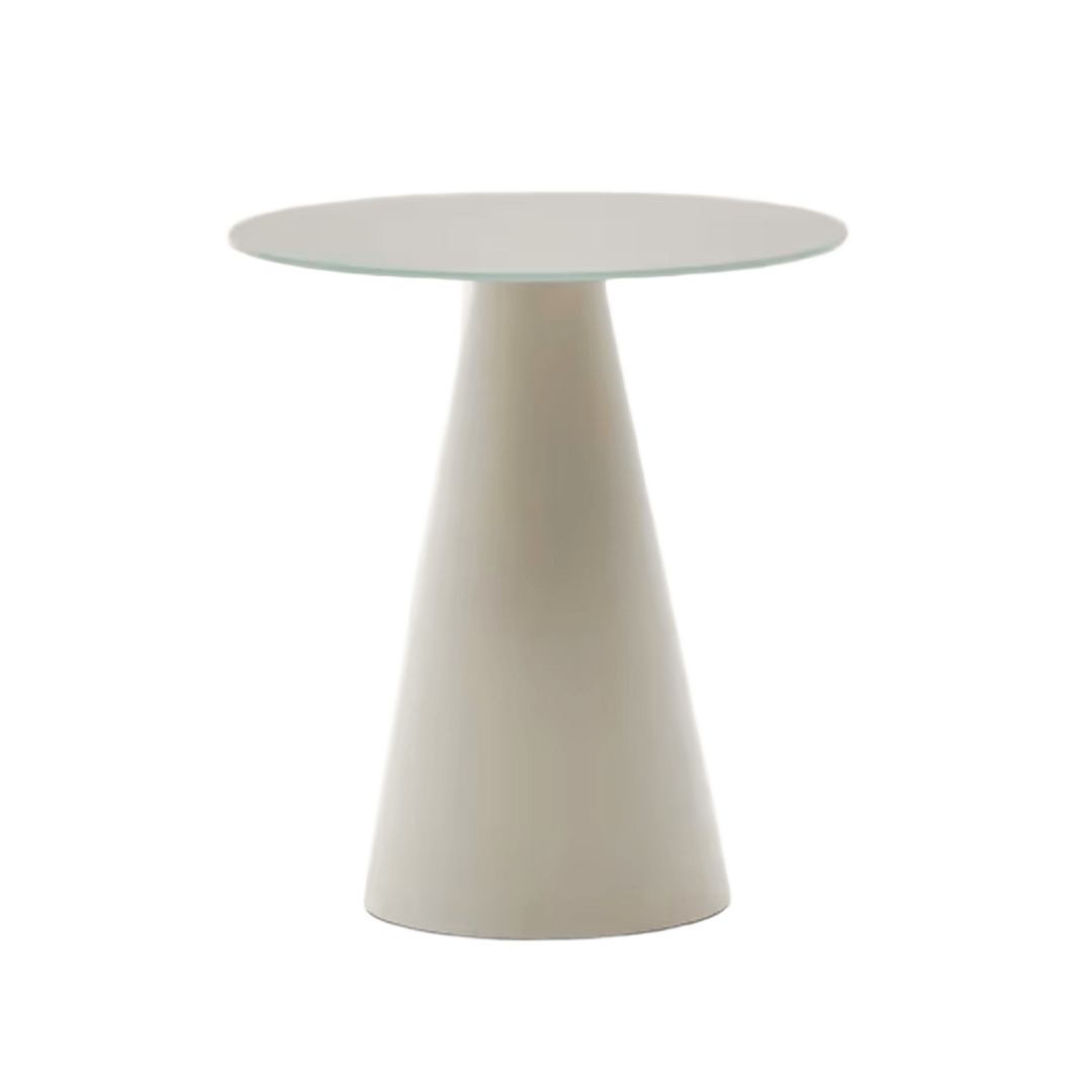 Kave Home Kave Home WILSHIRE - Beistelltisch Glas  Ø: 50 cm, Milch glas / Hellgrau