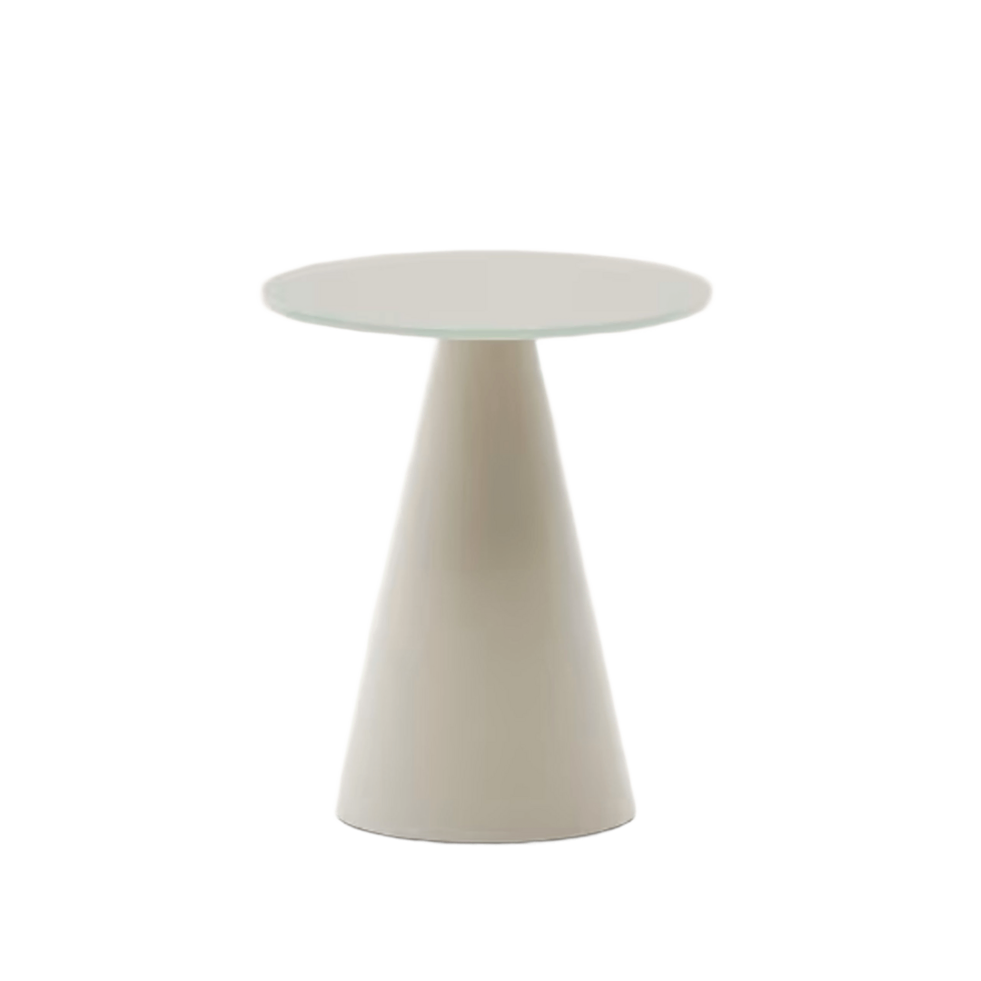 Kave Home Kave Home WILSHIRE - Beistelltisch Glas  Ø: 35 cm, Milch glas / Hellgrau