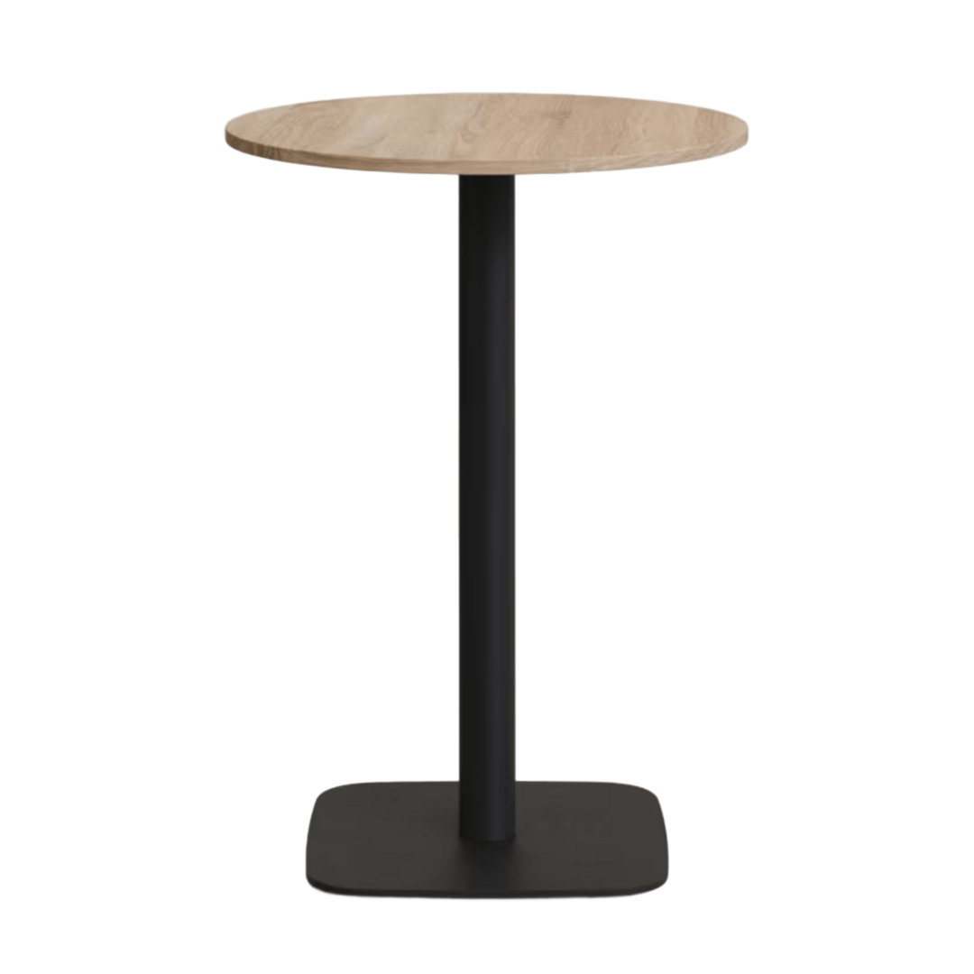 Kave Home Hoher Runder Tisch Dina von Kave Home Natur / Metallbein Schwarz lackiert
