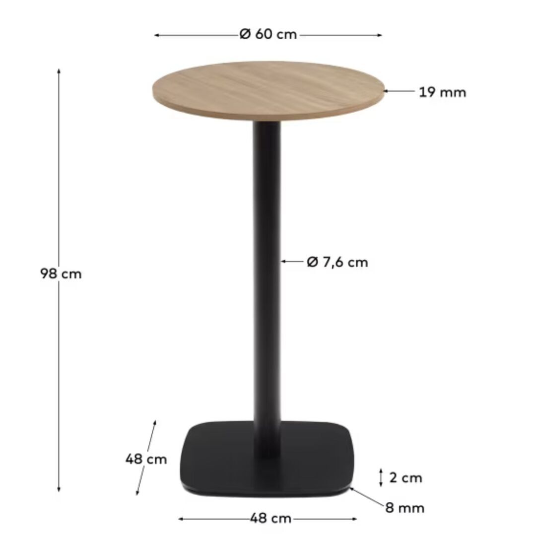 Kave_Home_Hoher_Runder_Tisch_Dina_Natur_Metallbein_Schwarz_Dimesnions