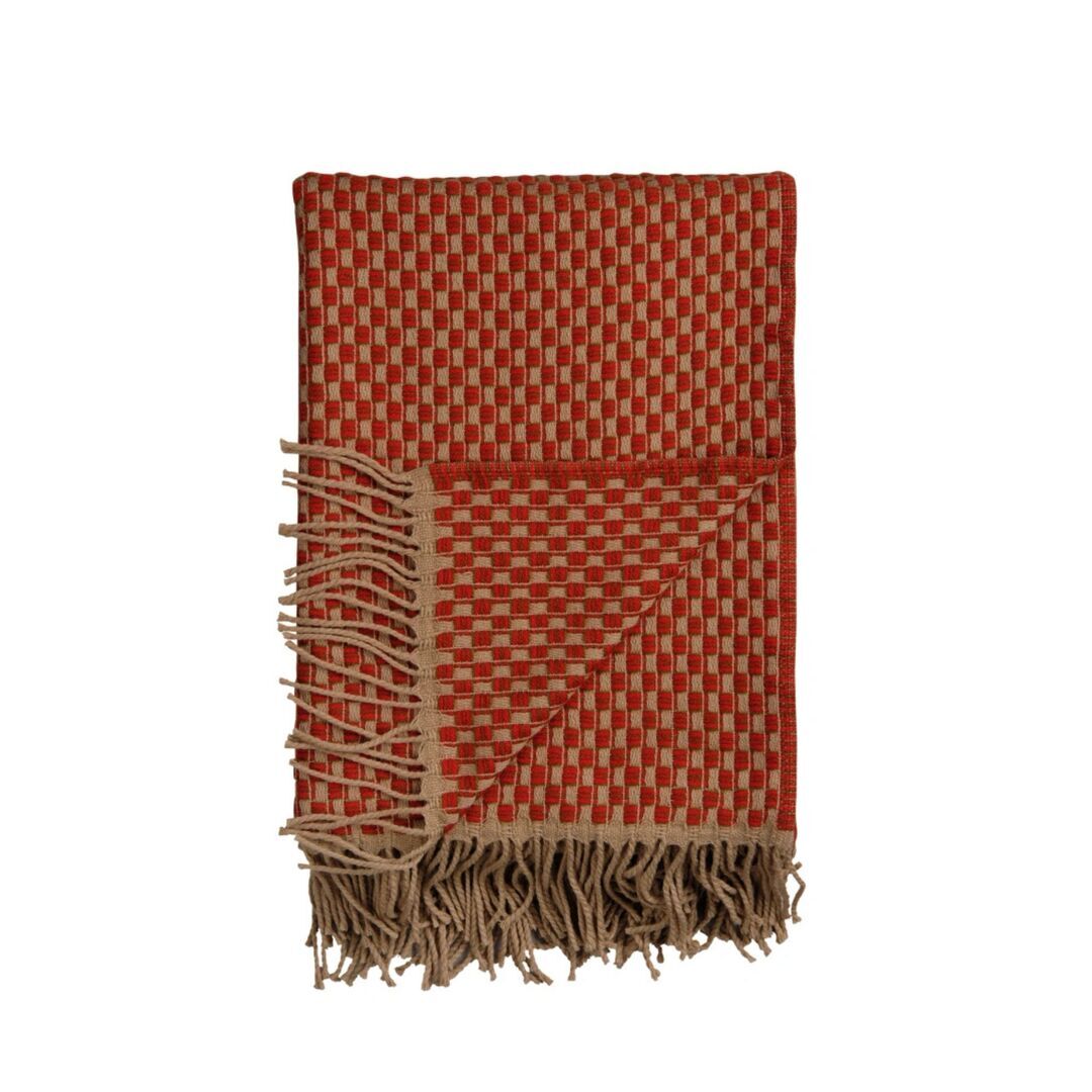 Røros Tweed Lammwolldecke Isak 150 x 210 cm von Røros Tweed Red Sumac
