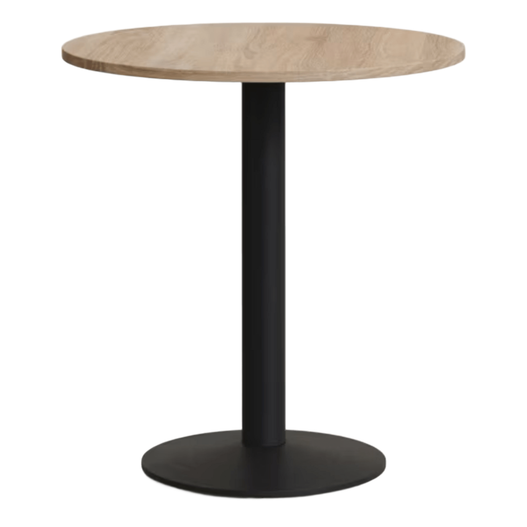 Kave Home Runder Tisch Melamin Esilda von Kave Home Natur / Metallbein Schwarz lackiert