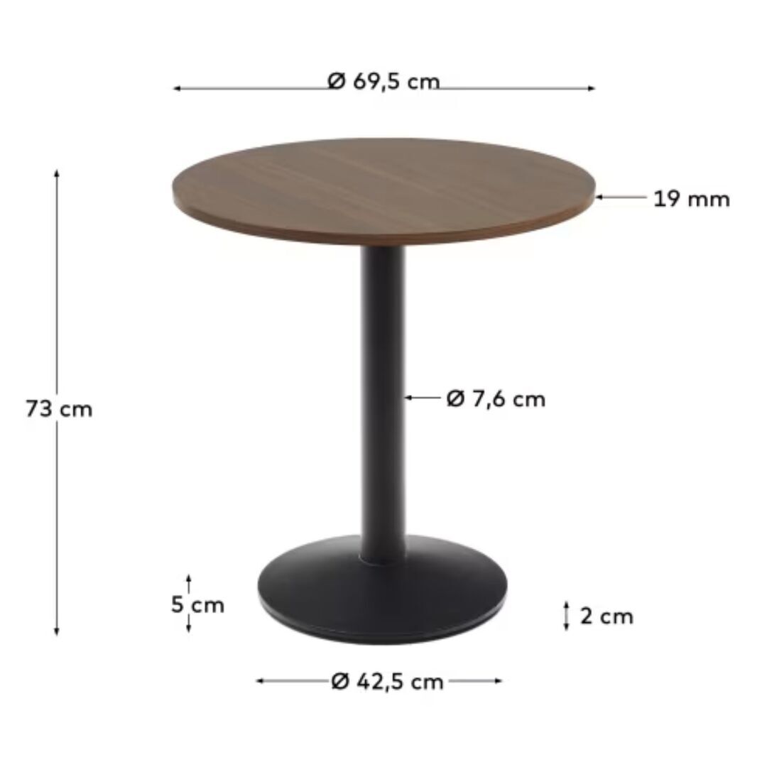 Kave_Home_Hoher_Runder_Tisch_Dina_Nussbaum_Metallbein_Schwarz_69_cm