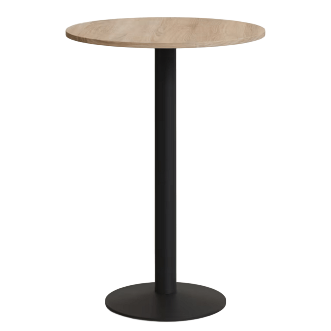 Kave Home Runder Stehtisch Melamin Esilda Ø 60 cm von Kave Home Natur / Metallbein Schwarz lackiert