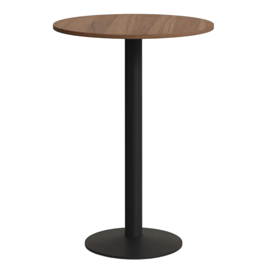 Kave Home Runder Stehtisch Melamin Esilda Ø 60 cm von Kave Home Nussbaum / Metallbein Schwarz lackiert