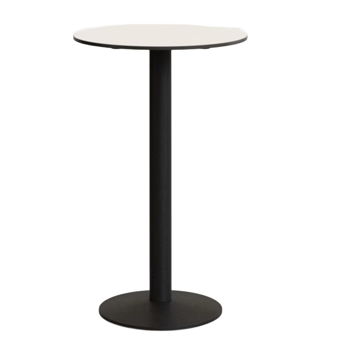 Kave_Home_Esilda_runder_Stehtisch_Weiss_mit_schwarz_lackiertem_Metallbein