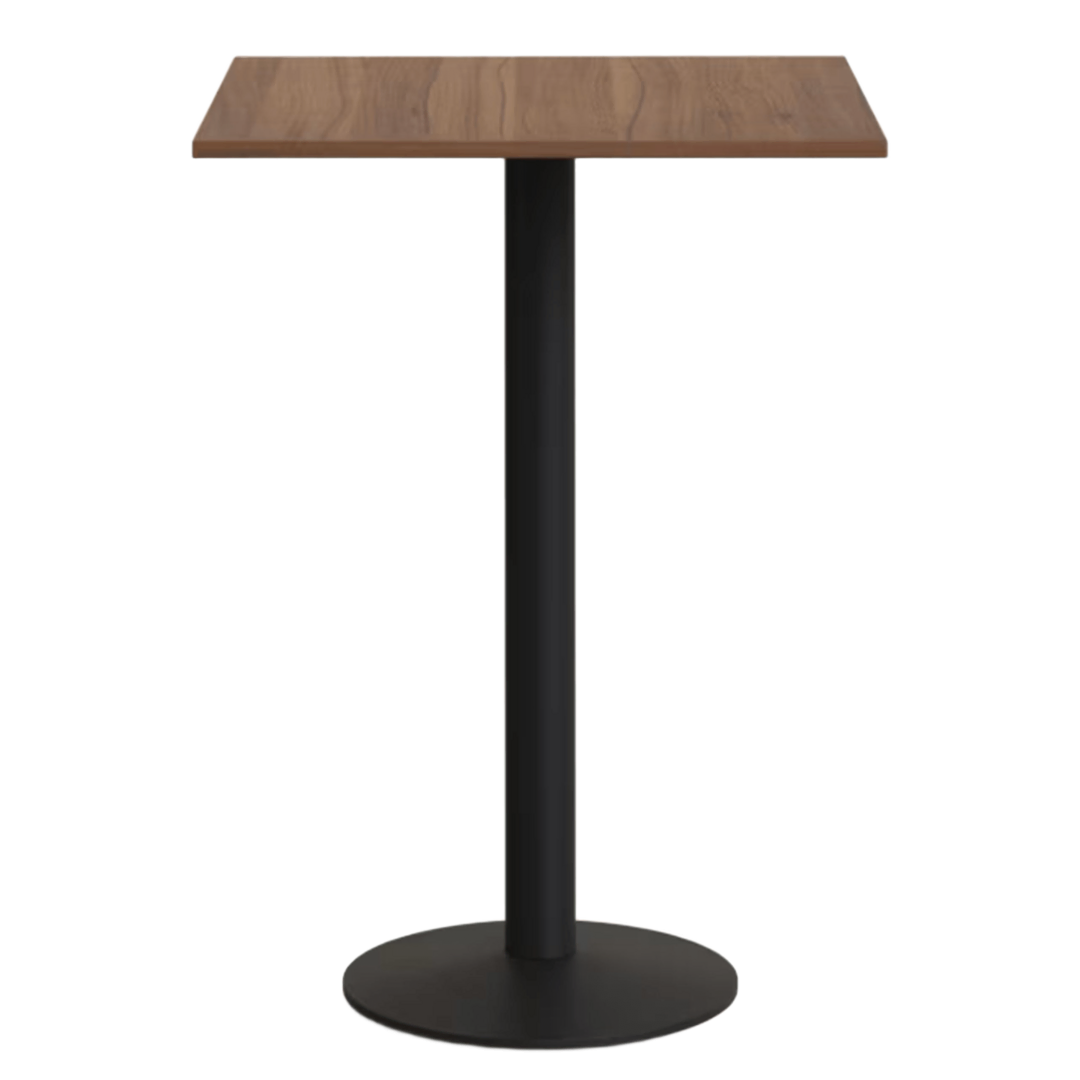 Kave Home Stehtisch Melamin Esilda 60 x 60 cm von Kave Home Nussbaum / Metallbein Schwarz lackiert