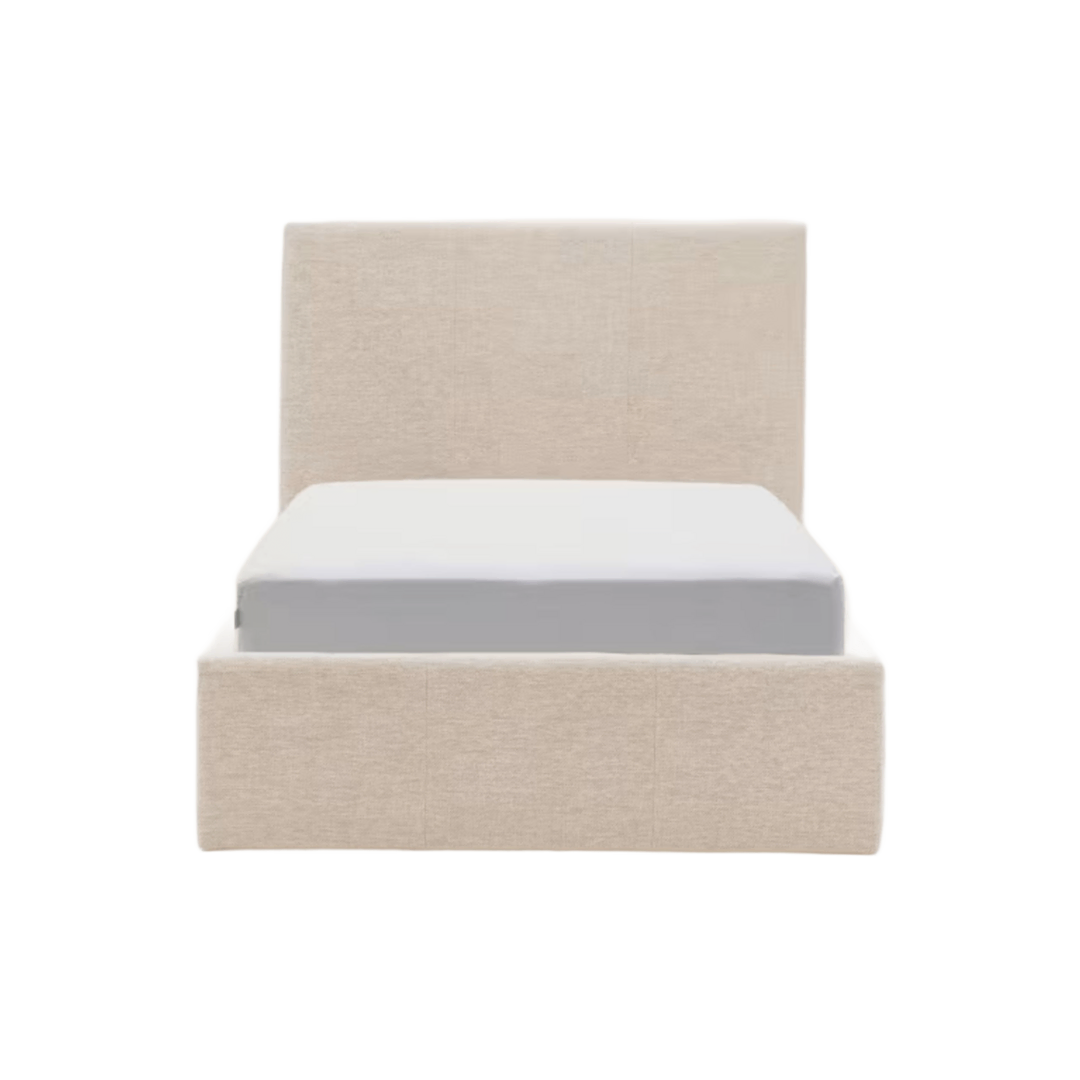 Kave Home Bett mit Bettkasten Nahiri von Kave Home B: 101 cm / Matratze - B: 90 cm / T: 215 cm, Beige