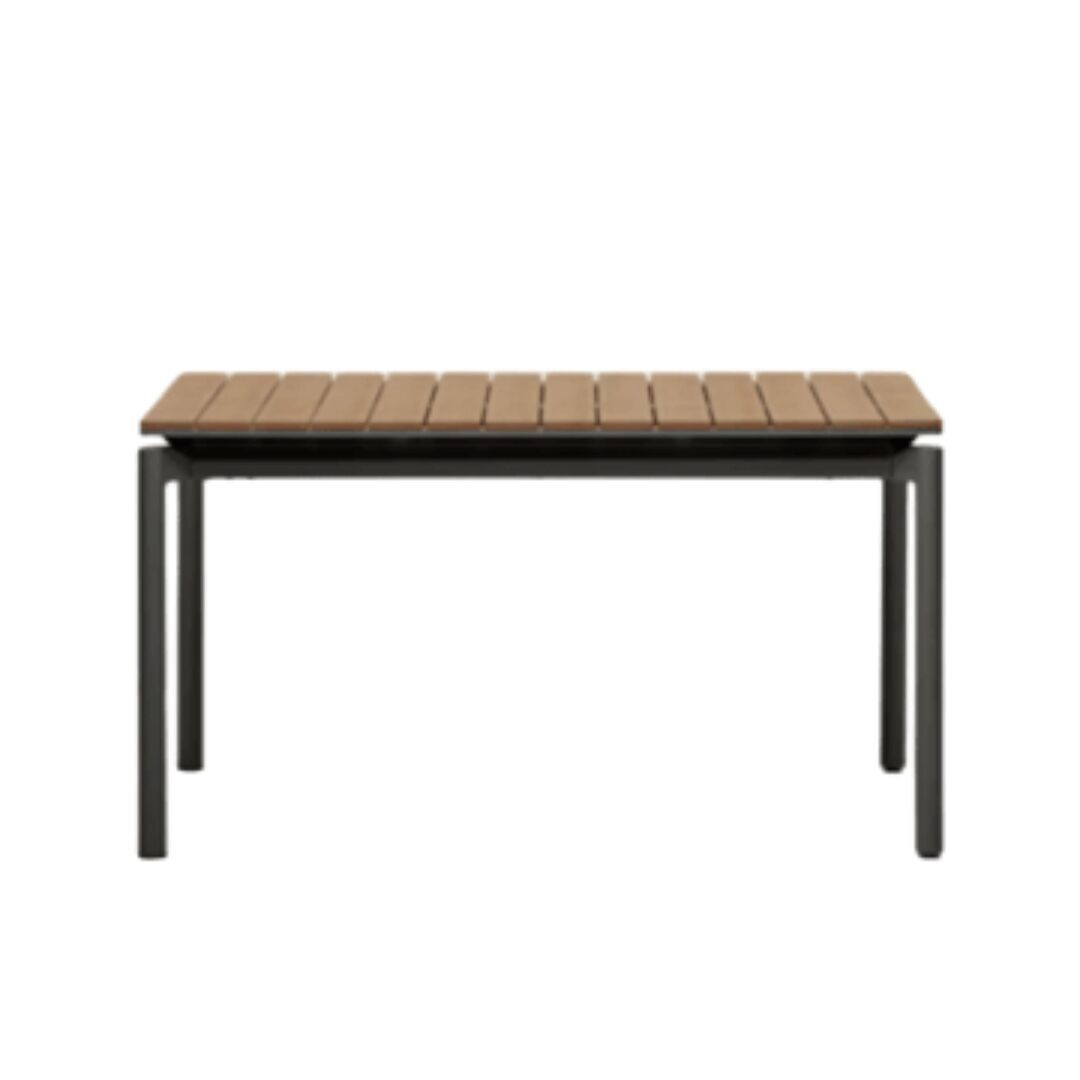 Kave Home Gartentisch Canyelles ausziehbar von Kave Home B: 140 - 200 cm / T: 90 cm / H: 76 cm, Schwarz / Braun