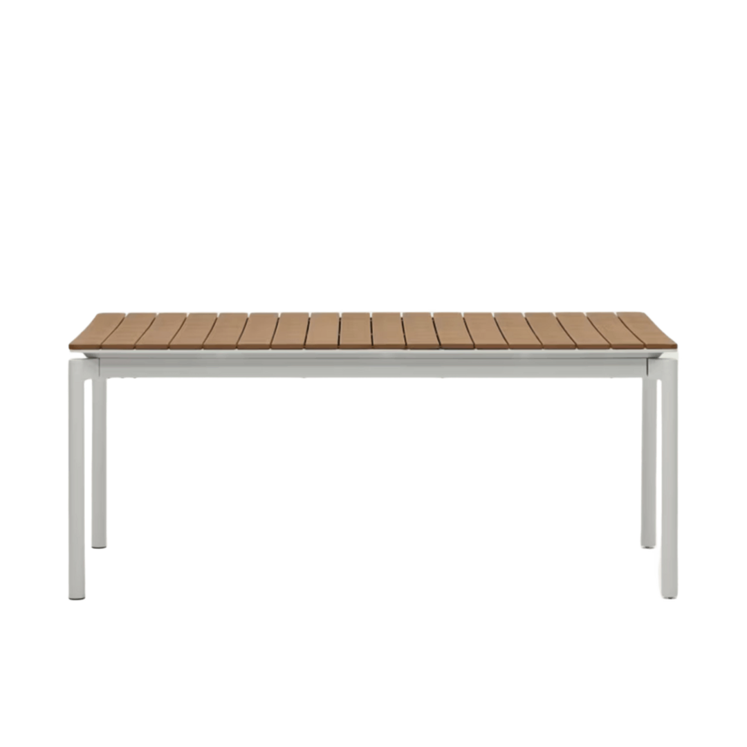 Kave Home Gartentisch Canyelles ausziehbar von Kave Home B: 180 - 240 cm / T: 100 cm / H: 76 cm, Hellgrau / Braun