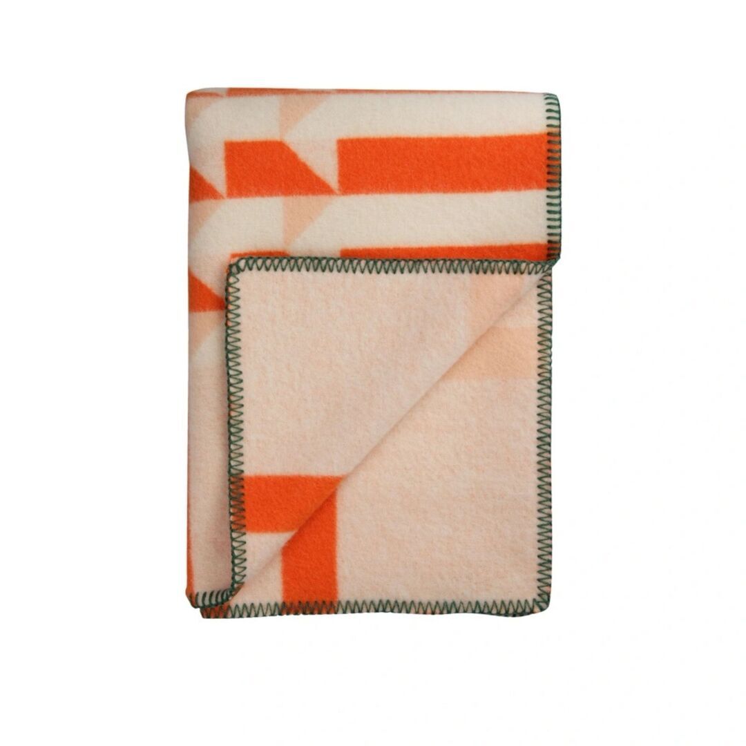 Røros Tweed Lammwolldecke Kvam 135 x 200 cm von Røros Tweed Orange