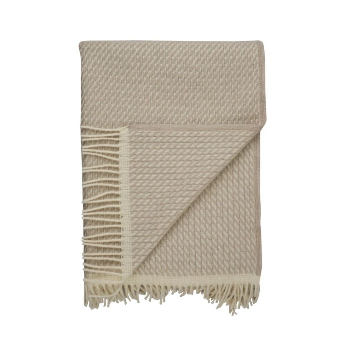 Røros Tweed Lammwolldecke Mello 150 x 210 cm von Røros Tweed Warm grey