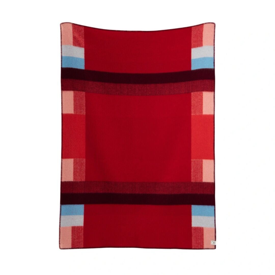 Røros Tweed Lammwolldecke Mikkel 135 x 200 cm von Røros Tweed Rot