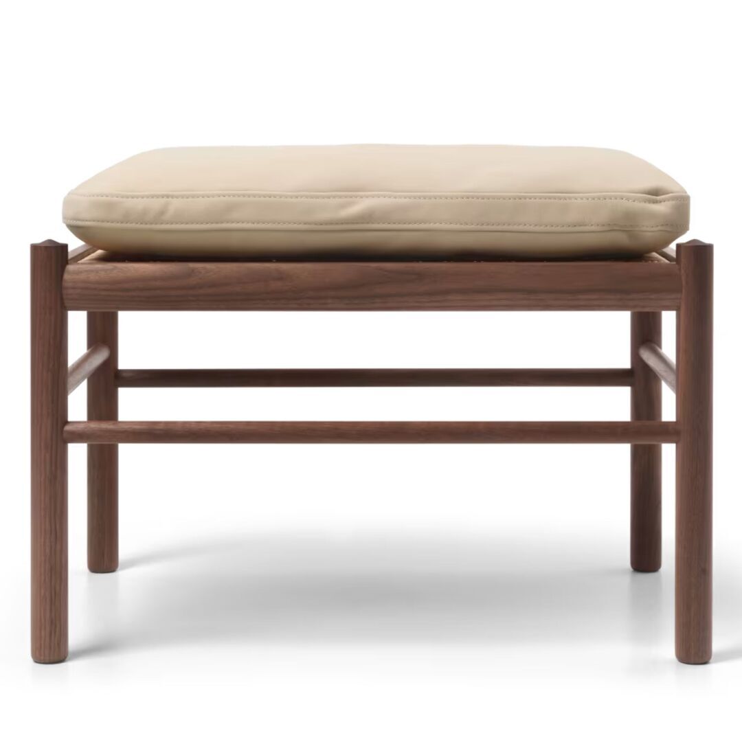 Carl_Hansen_Son_OW149_Footstool_Nussbaum_Terra_Leder_Lime