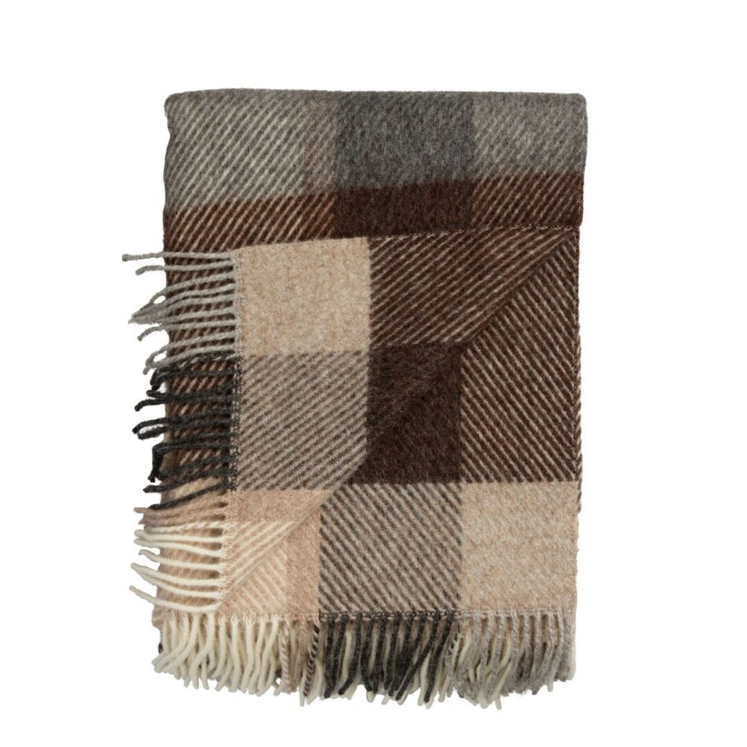Røros Tweed Lammwolldecke Myrull 140 x 220 cm von Røros Tweed Beige