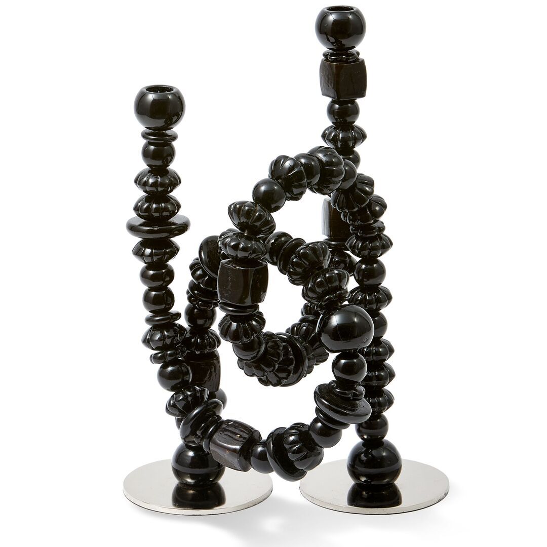 Pols Potten Kerzenhalter Beads von Pols Potten Schwarz