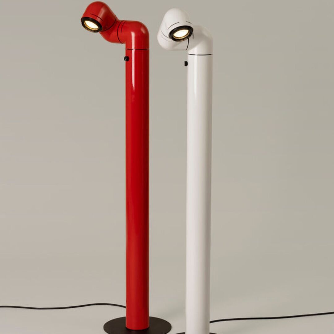 Santa & Cole Stehleuchte Tatu von Santa & Cole Weiss grau,  Reines Rot-1