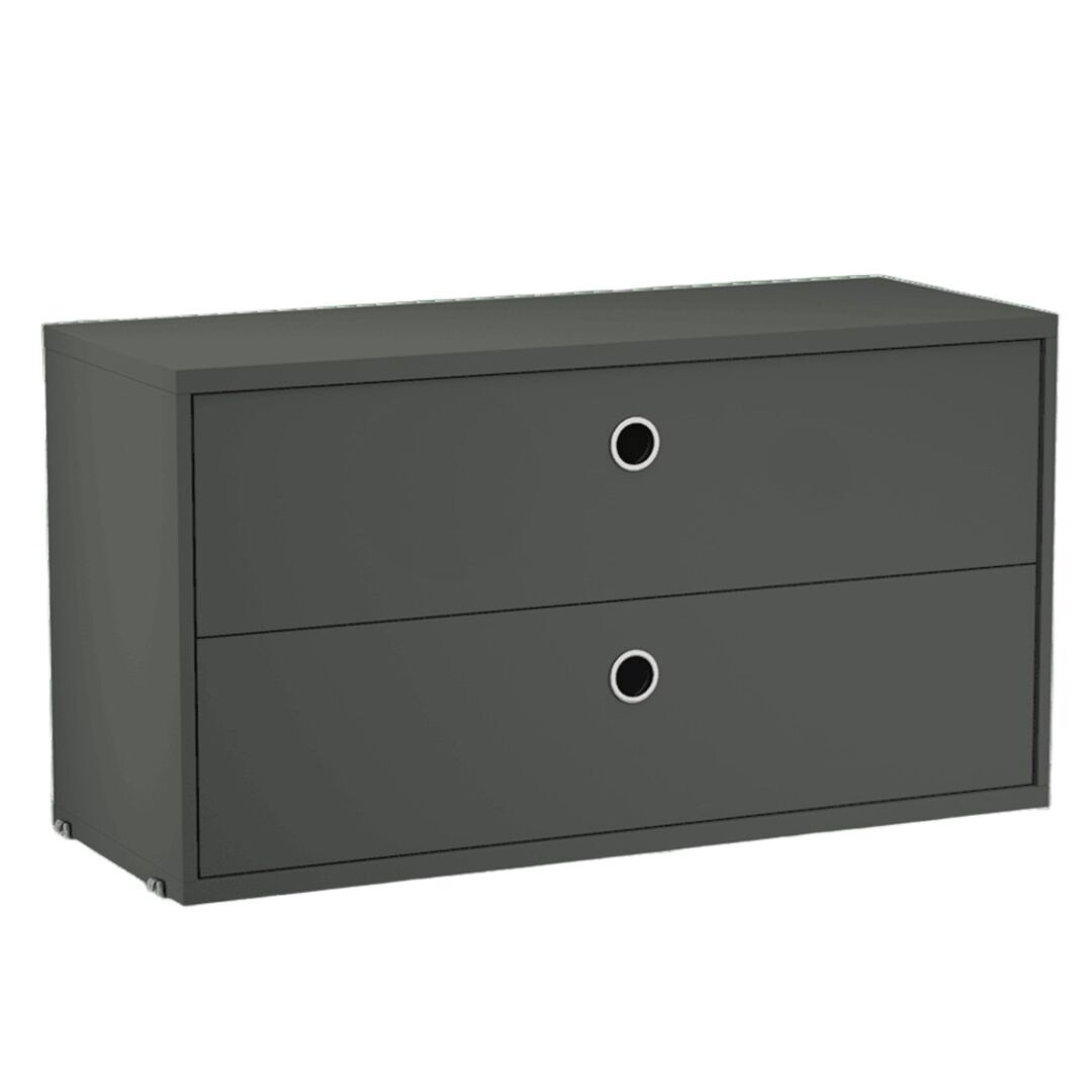 String Furniture Cabinet with Drawers Darkgrau, B: 78 cm, T: 30 cm