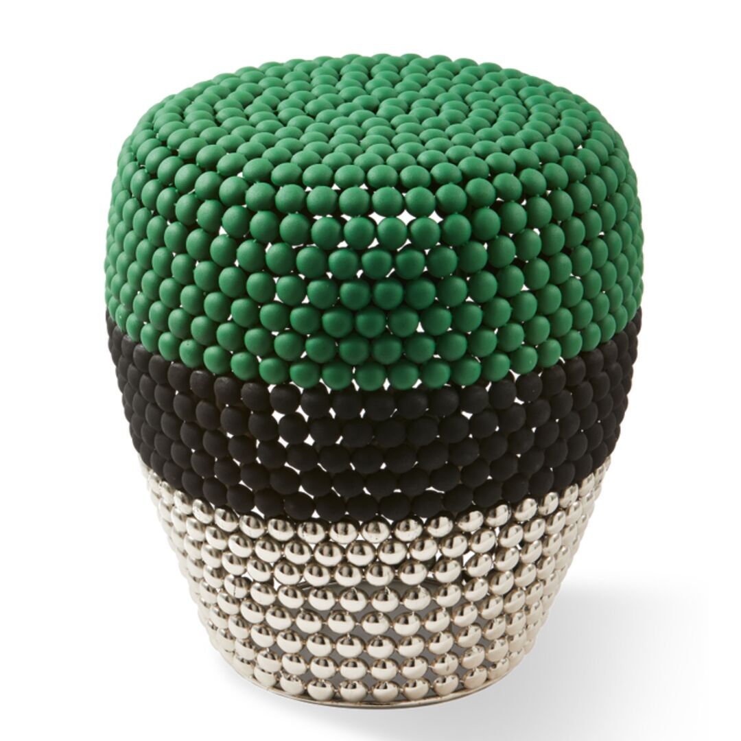 Pols Potten,Striped Stool Dot von Pols Potten,dunkelgrün,Stuhl,Hocker