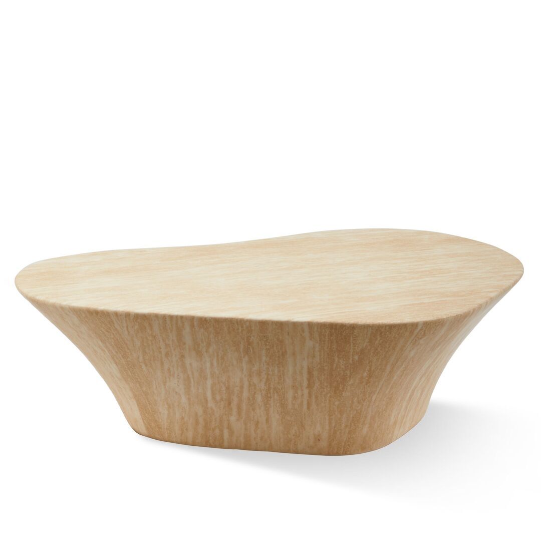 Pols Potten Ovaler Couchtisch in Marmoroptik von Pols Potten Beige, L