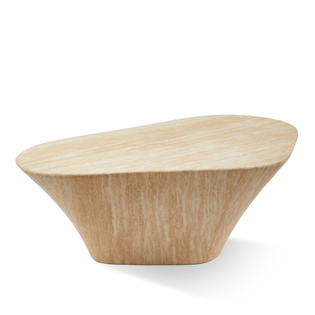 Pols Potten Ovaler Couchtisch in Marmoroptik von Pols Potten Beige, M