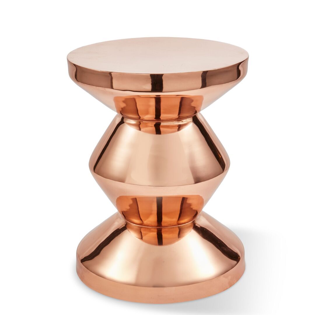 Pols Potten Metallhocker Zig Zag von Pols Potten Roségold