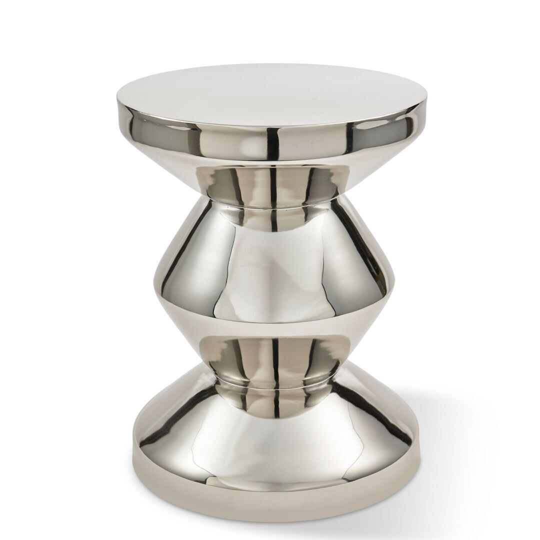 Pols Potten Metallhocker Zig Zag von Pols Potten Silber