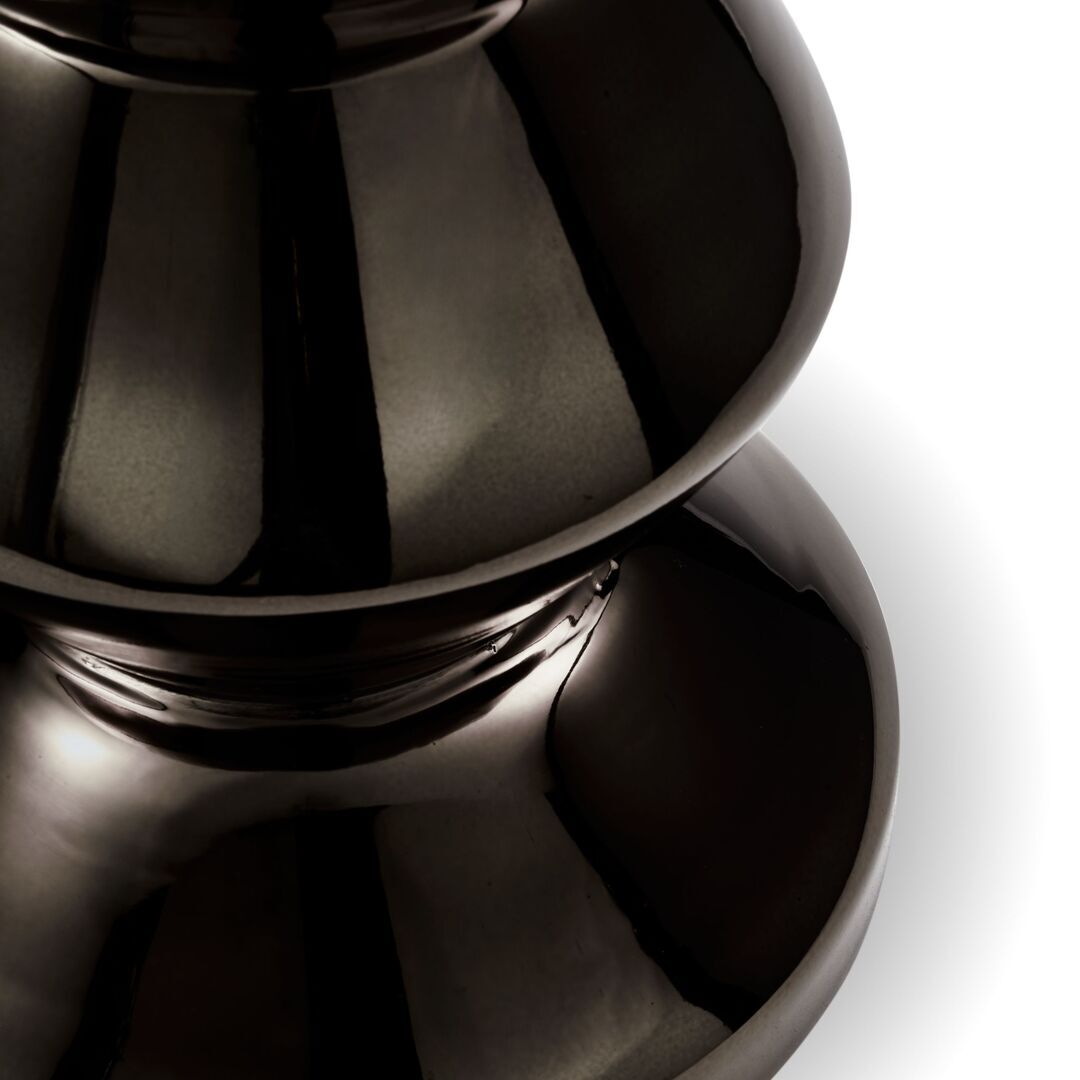 Pols Potten Metallhocker Zig Zag von Pols Potten Schwarz Nickel