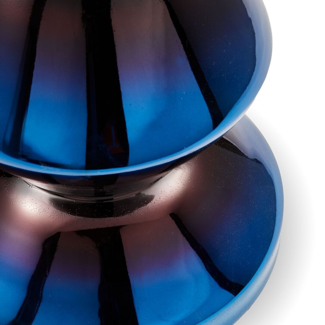 Pols Potten Metallhocker Zig Zag von Pols Potten Blau Metallic
