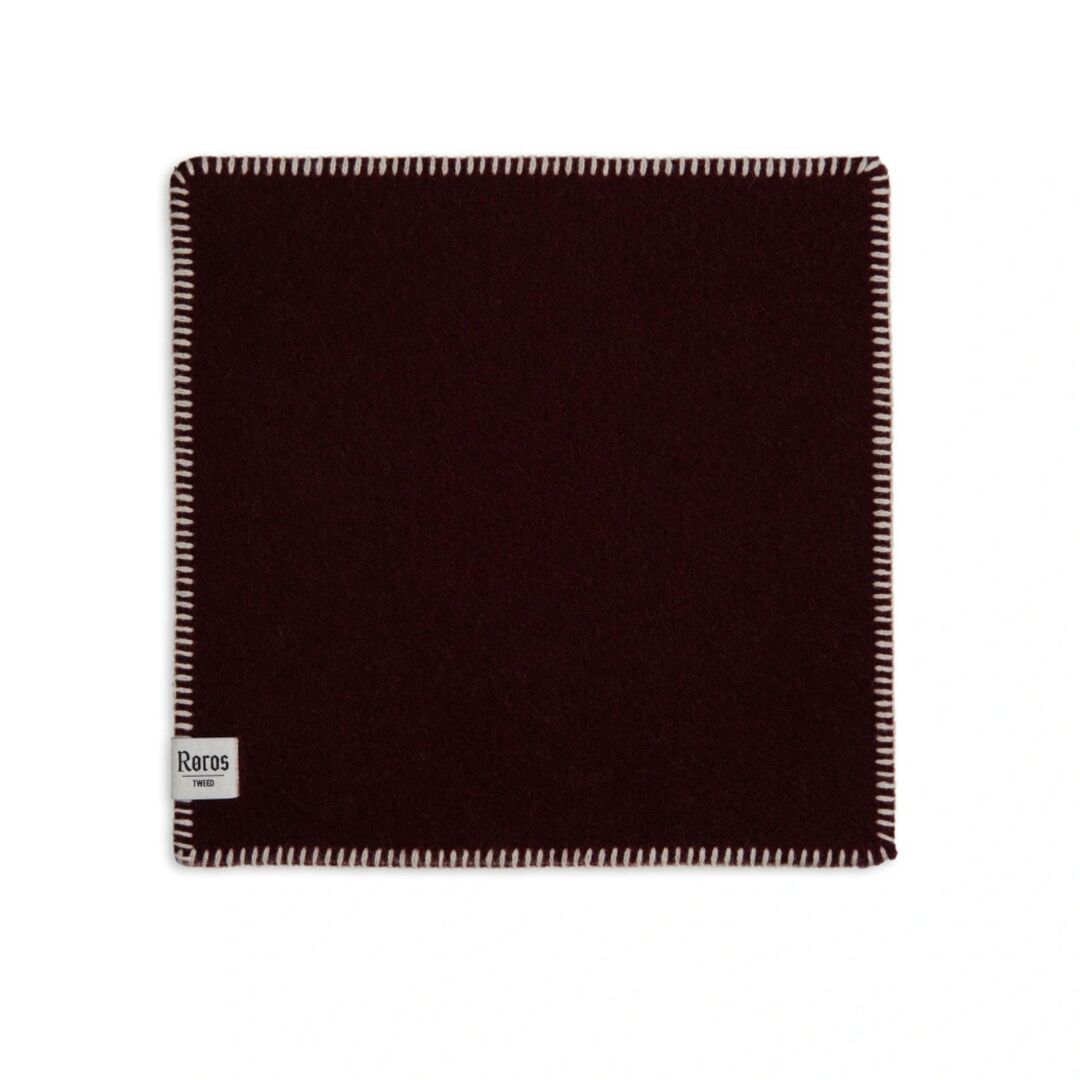 Røros Tweed Sitzkissen aus Lammwolle Stemor im 4er Set von Røros Tweed Weinrot
