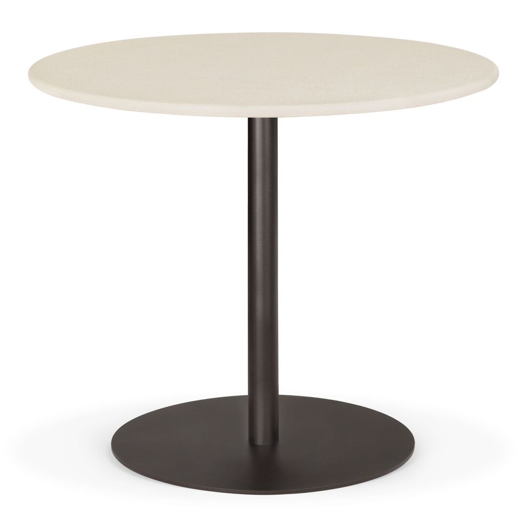 Ethnicraft_26516_Blend_dining_table_varnished_Microcement_Off_White_top_round_with_base_metal_Dark_Bronze_front_cut_HQ