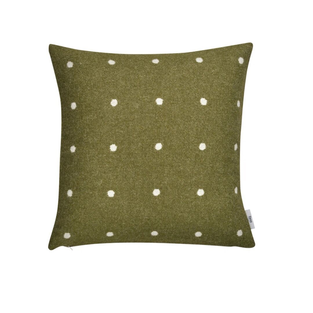 Røros Tweed Lammwollkissen Pastille 50 x 50 cm von Røros Tweed Green Moss