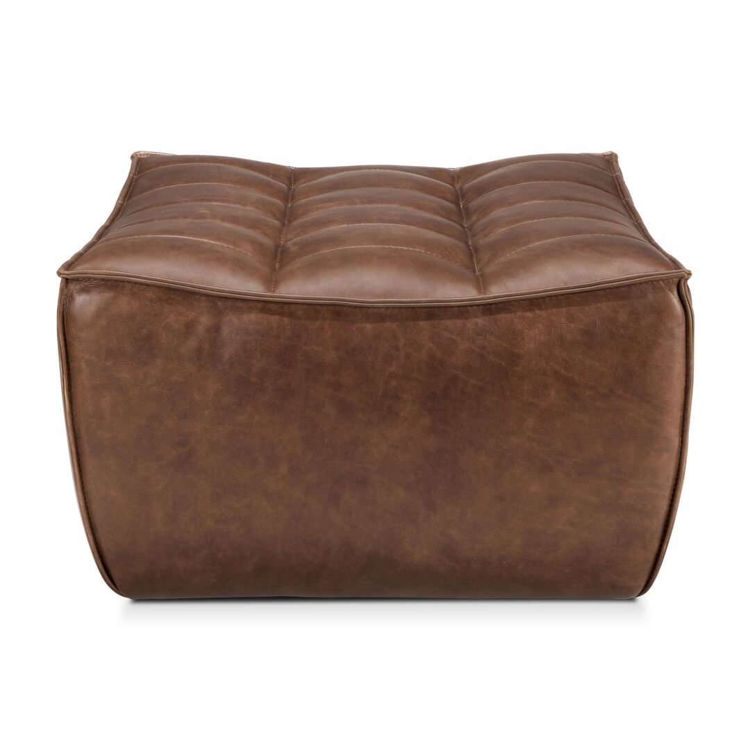 Ethnicraft N701 Polsterhocker B: 70 cm / T: 70 cm, Chestnut