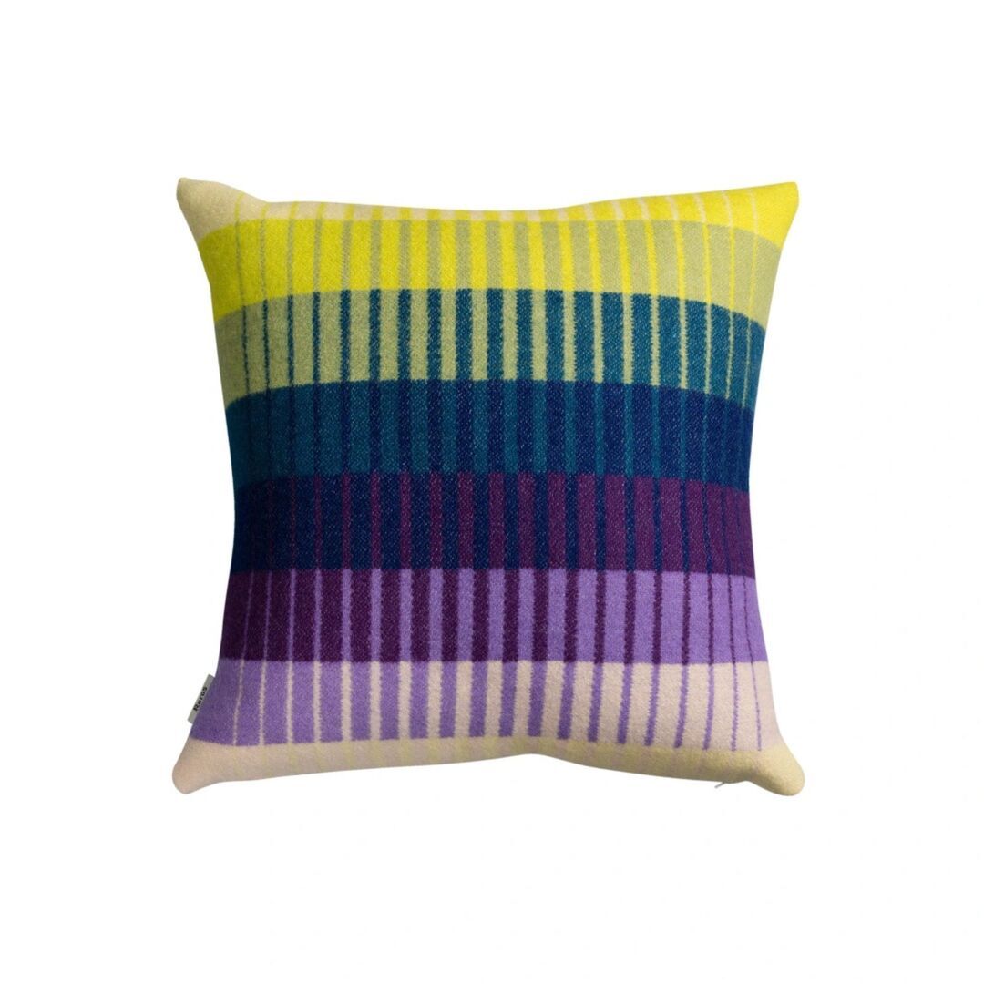 Røros Tweed Lammwollkissen Åsmund Gradient 50 x 50 cm von Røros Tweed Gelb/Blau